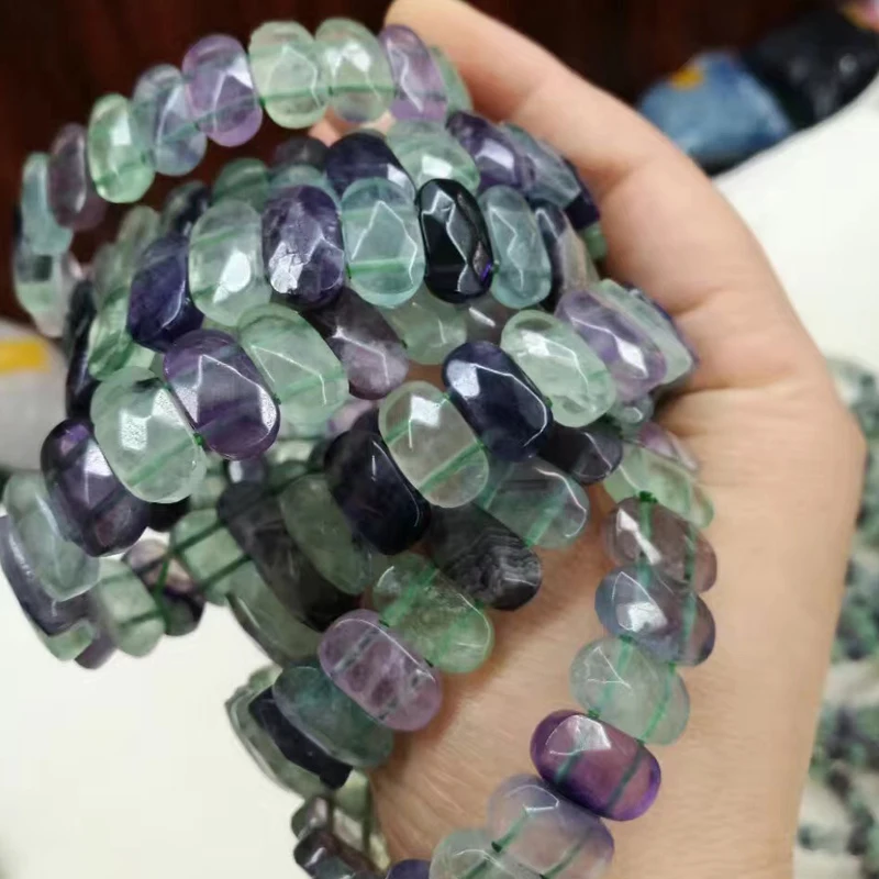 Natural Fluorite Stone Bracelet Natural Stone Diy Jewelry Bangle For Woman For Gift  Wholesale !