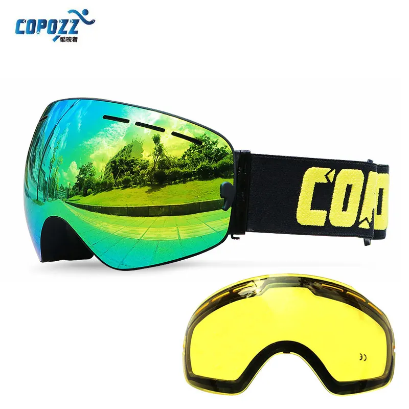 COPOZZ brand ski goggles Ski Goggles Double Lens UV400 Anti-fog Adult Snowboard Skiing Glasses Women Men Snow Eyewear