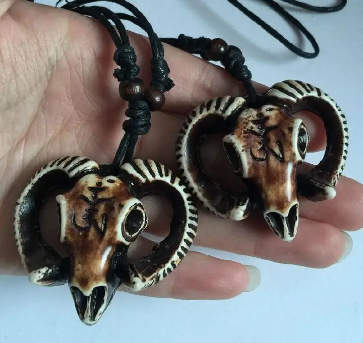 

25 pcs Cool Men's Biker Totem Buffalo Bull Head Skull Necklace