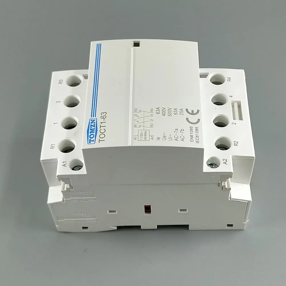 TOCT1 4P 63A 110V COIL 400V~ 50/60HZ Din rail Household ac Modular contactor  4NO or 2NO 2NC Contactors