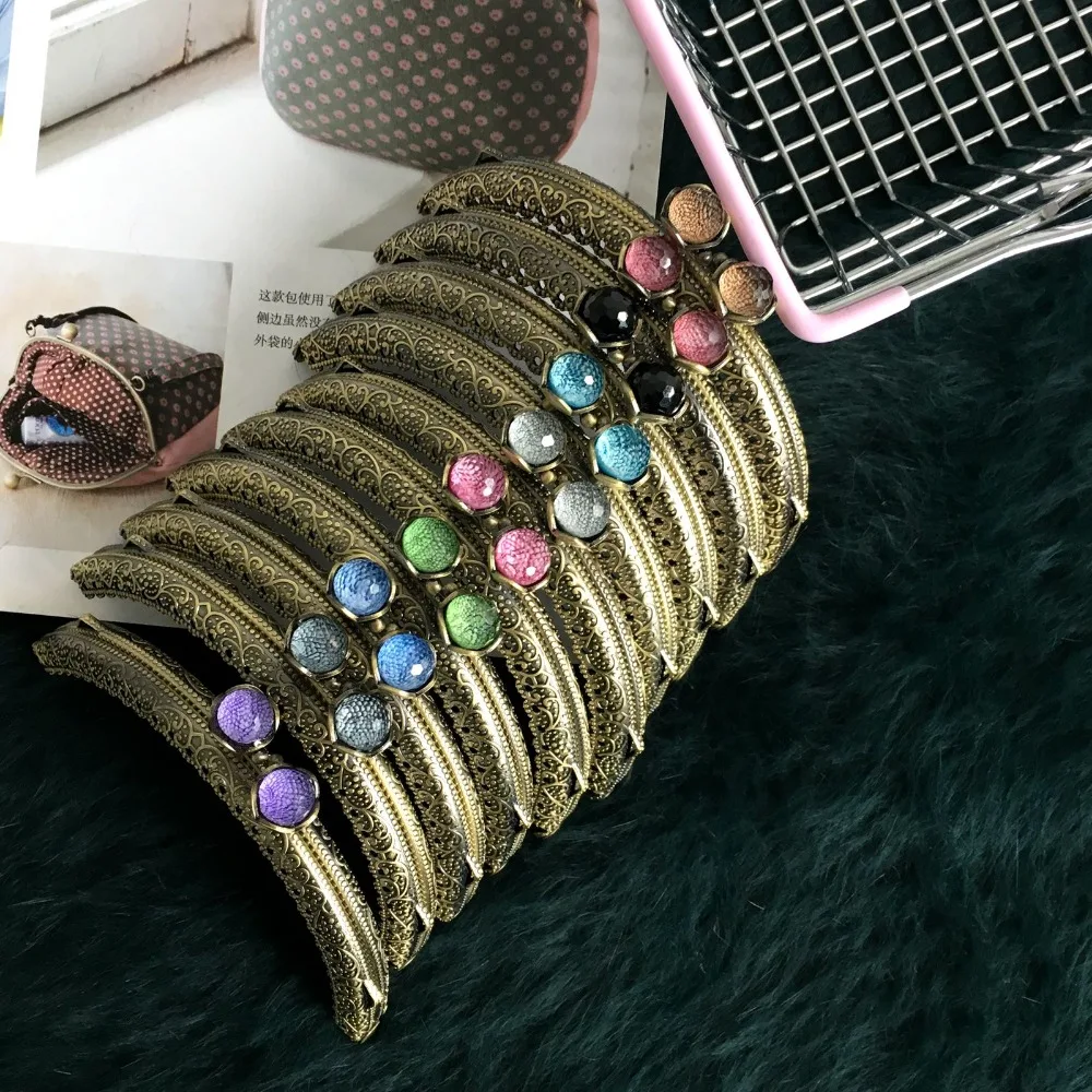 10.5cm metal purse frame clasp with candy decoration buckle for DIY girl bag accessories hardware mouth golden 5pcs/lot