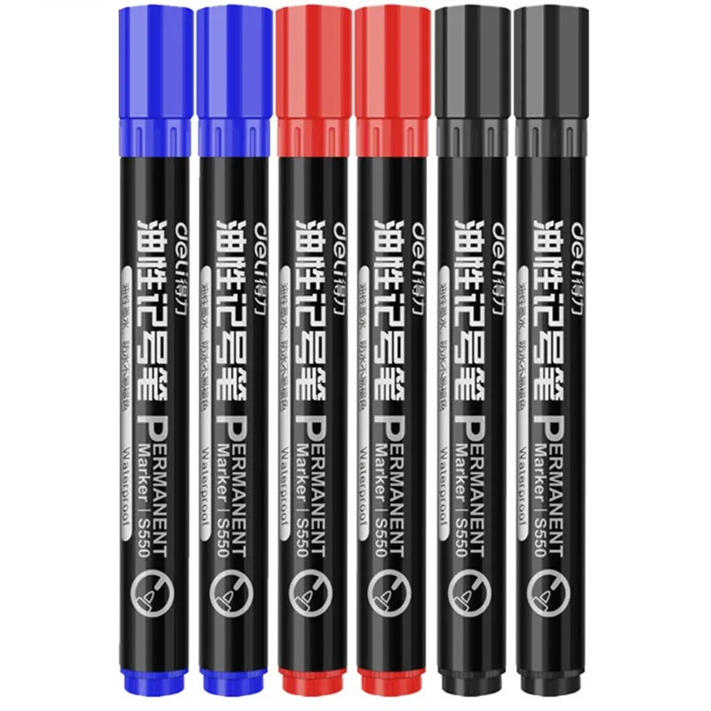 Deli Waterproof Permanent CD Glass Paint Marker Drawing Fast Dry Oily Mark Pen School Office Supply Student Stationery Gift