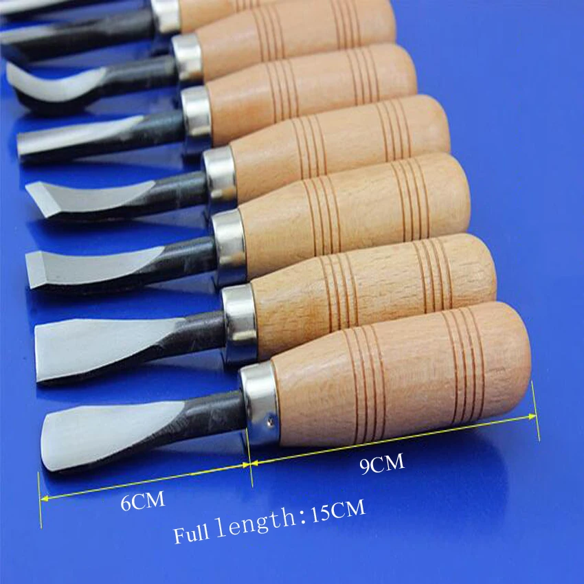 8PCS High quality Promotions The Best Price Dry hand Wood Carving Tools Chip Detail Chisel set Knives tool woodcut knife PMA-308