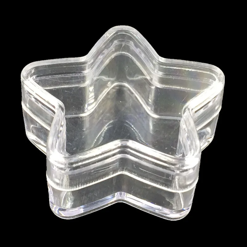 12Pcs Small Clear Acrylic Star Pentacle Storage Boxes Display Container Jewelry Carrying Case 35x35x16mm