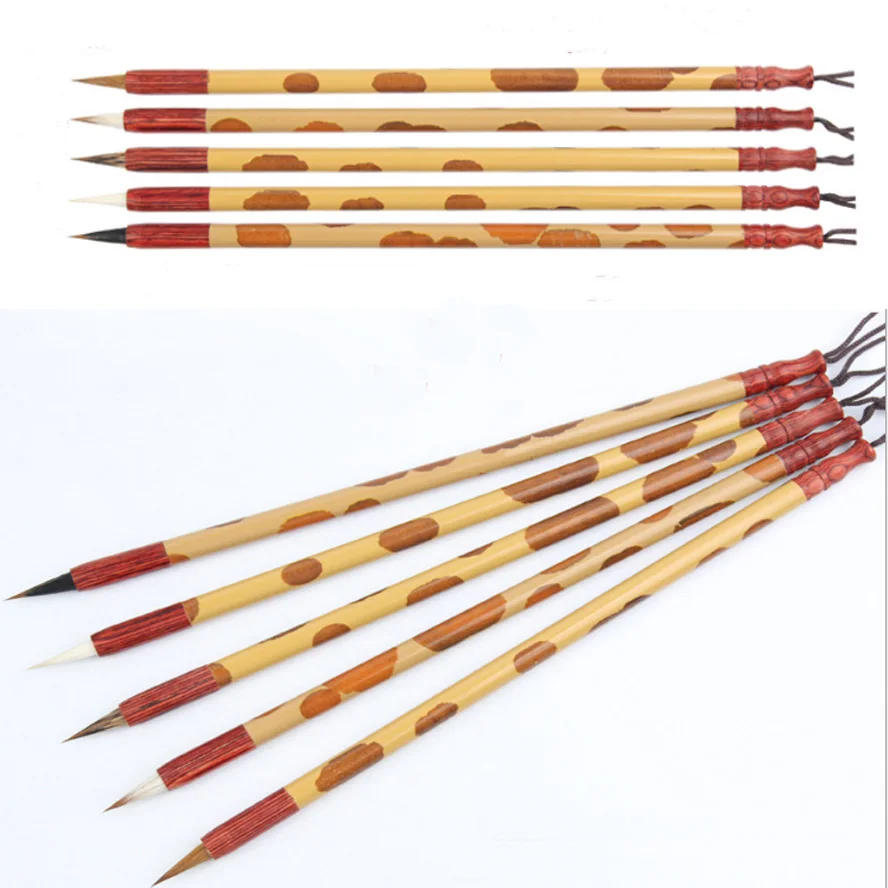 5 pcs/pack Rosewood Calligraphy Brush Pen set Small regular script Oil acrylic paints painting calligraphy Art supplies