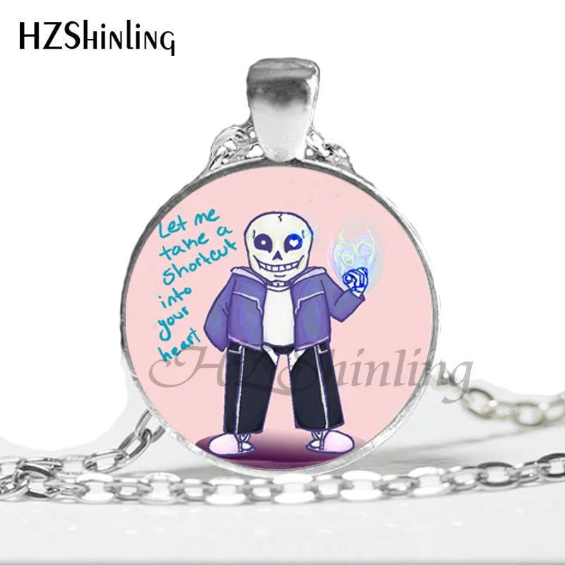 NS--723 Undertale لعبة ألعاب الألعاب قلادة شبح قلادة لعبة فيديو قلادة الزجاج عقد عنق بحجر مصقول الفن هدايا HZ1 #4