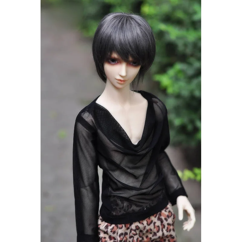 BJD DOLL Black See-through T-Shirt Outfits Top Clothing For Male 1/4 1/3 SD17 70cm  17