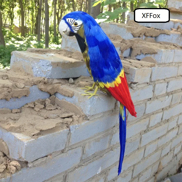 

big real life blue parrot model foam&feather simulation Budgerigar bird gift about 43cm xf0143