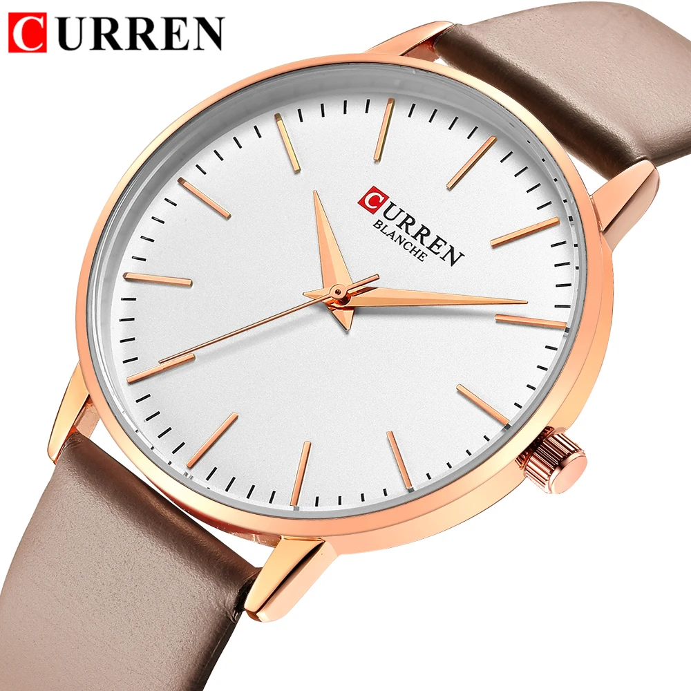 Top Brand CURREN Women Watches Dial Ladies Japanese Brand quartz Wristwatch Waterproof Leather Strap Girl Clock Gift Reloj Mujer