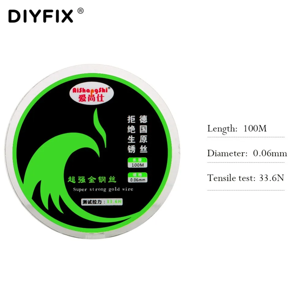 DIYFIX-cable de separación de pantalla LCD, 100m, mango de línea de corte, herramientas de reparación de teléfonos móviles para iPhone, Samsung, 0,04-0,08mm