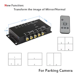 Koorinwoo Control Box Four Channels Available for Car Rear view Camera Video Automatic Switch Connecting Front Side Rear Cameras