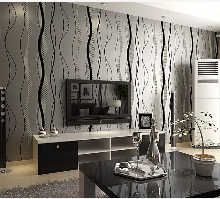 Non woven wallpaper Roll Modern Simple Style Surface Striped Nonwoven wall paper 3D desktop Wallpaper papel 0.53 m*10 m