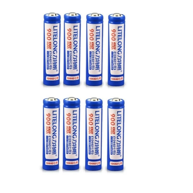 

new high-quality 8PCS 900MAH 3.7v 10440 lithium battery flashlight electronic cigarette AAA rechargeable batteries