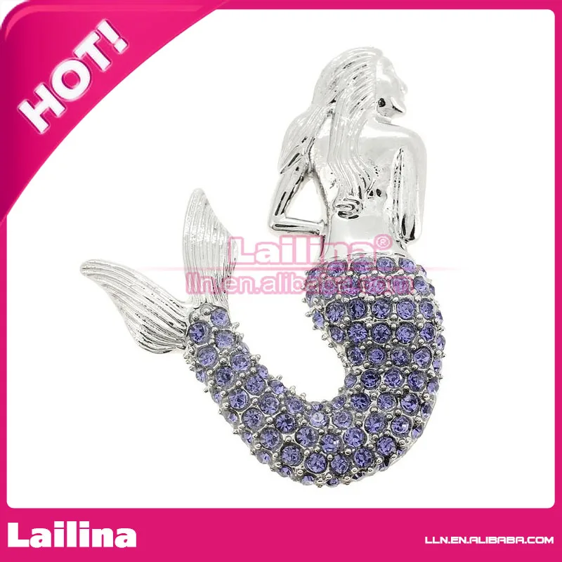 

Purple Mermaid Crystal Pin Brooch