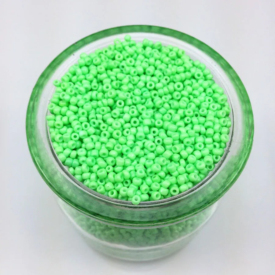 16g 1000pcs 2mm Solid Neon Colored Round Garment Beads Loose Spacer Cezch Glass Seed Beads Handmade Jewelry DIY Making Bead LS2M