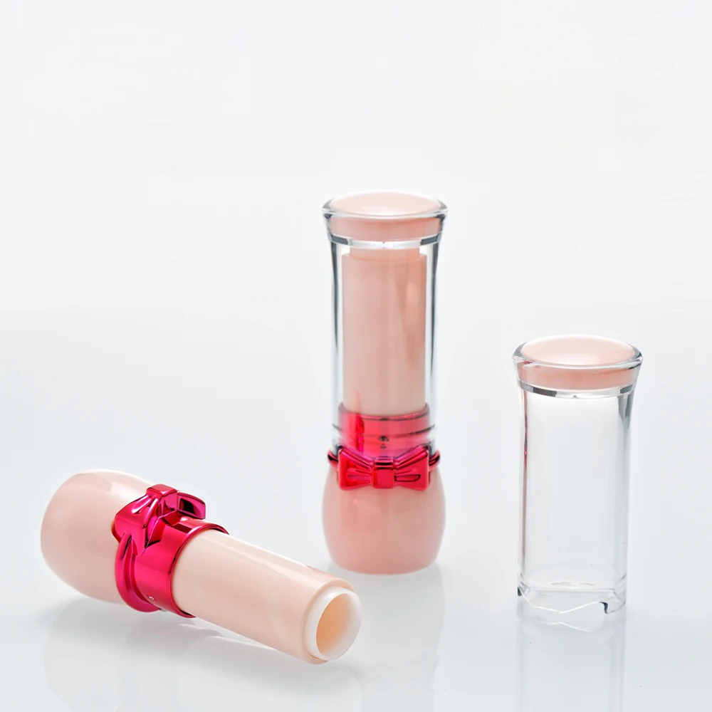 New Design DIY Bow-knot Empty Plastic Lipstick Tube, Cute Lip Gloss Packaging