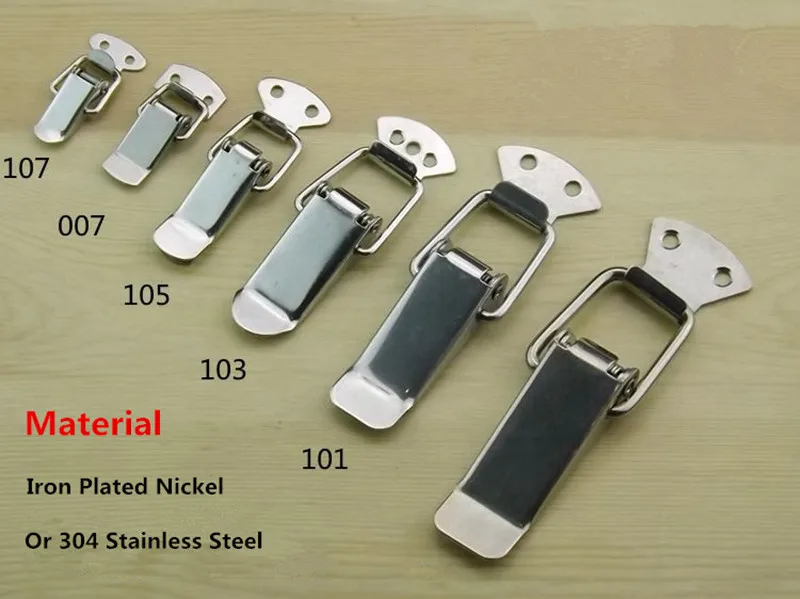 1pcs Iron Plated Nickel/304 Stainless Steel Hasp Fastener, Toggle Latch, Catch Hasps Trailer,Spring card buckle