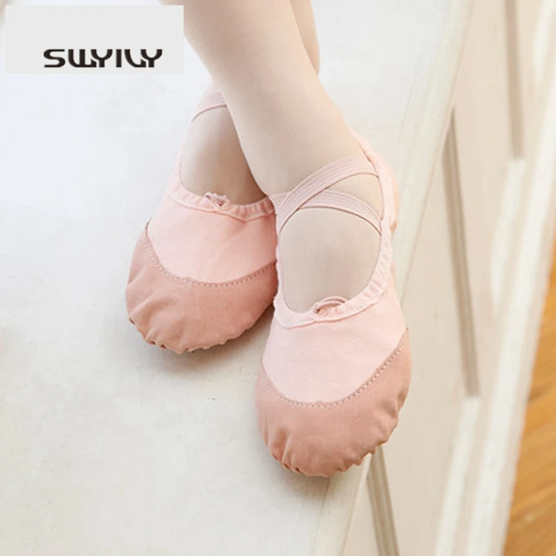 

SWYIVY Sport Shoes Women Canvas Flat Ballet Dance Shoes Sport Sneakers For Woman 2019 Auutmn New Light Weight Elastic Bandage