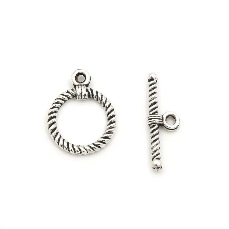 10 Sets Gold-Platte Silber Farbe Herz Blume Verschluss Armband Toggle Verschluss Für Schmuck Machen Diy Zubehör Großhandel Groß – Detail 1