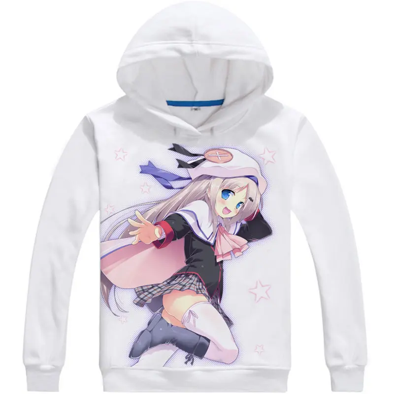 

Little Busters Hoodie Anime Natsume rin Cosplay white hoodies Cute Sweatshirts Japanese Cartoon Fans