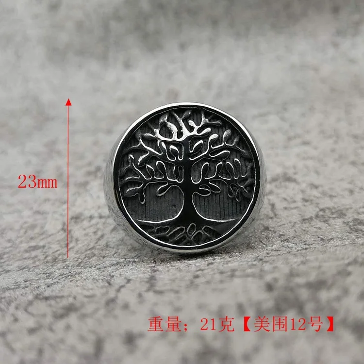 new Silver color Ring For Man Tree Of Life Stainless Steel Male Alliance Casual Jewelry US Size 7# -15#