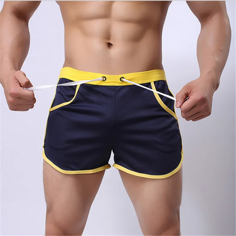 Quick Dry Men Running Shorts Marathon Sports Running Professional Man Shorts Gym Pocket Straps Drawstring Outdoor Elastic Shorts