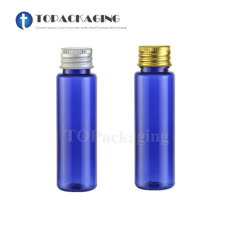 

30PCS/LOT-30ML Aluminum Screw Cap Bottle,Blue Plastic Cosmetic Container,Serum Sub-bottling,Empty Shampoo Bottle,Flat Shoulder