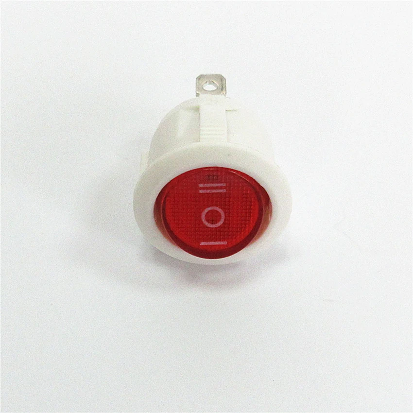 2Pc 20mm Diameter Small Round Boat Rocker Switches Mini Round white Red 3 Pin ON-OFF Rocker Switch