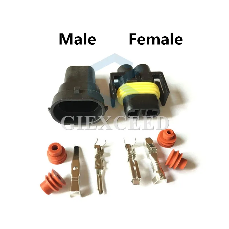 2 Sets 2 Pin AC Assembly 12124819 Female Male 880 Plug Connector Fog Lamp Light H11 H8 H9 Lamp Socket For Car