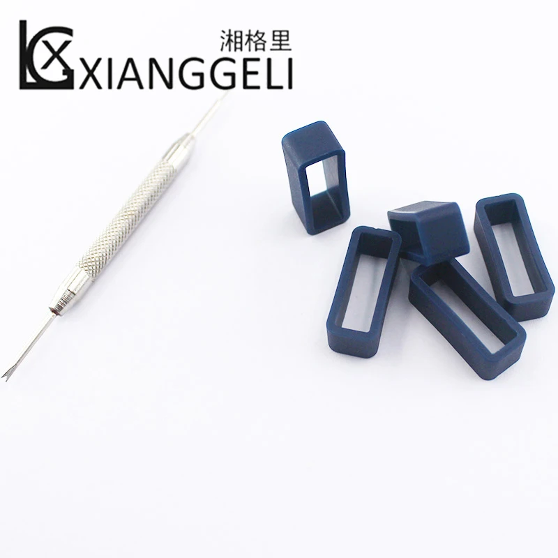 5pcs dark blue silica bezel bead strap ring watch accessory silicone strap loop 10mm12mm14mm16mm18mm19mm20mm22mm24mm26mm28mm30mm