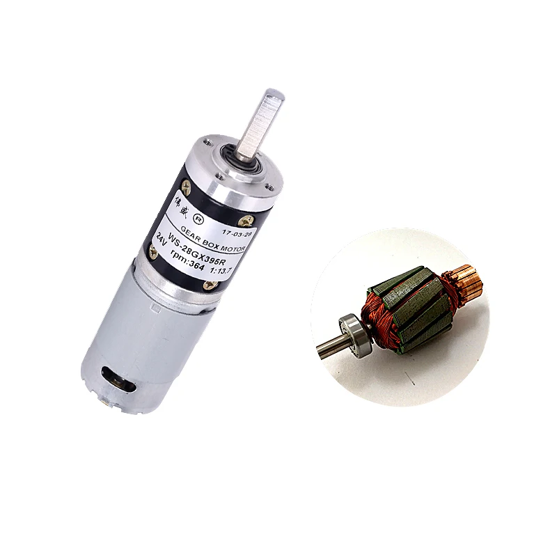 WS-28GX395R DC planetary reduction motor 12V24V reversible speed adjustable high torque micro gear slow motor