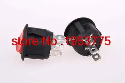 Imagem -02 - Pin Preto Vermelho Botão on Off Rodada Rocker Switch ac 6a 125 v 3a 250 v 100 Pcs