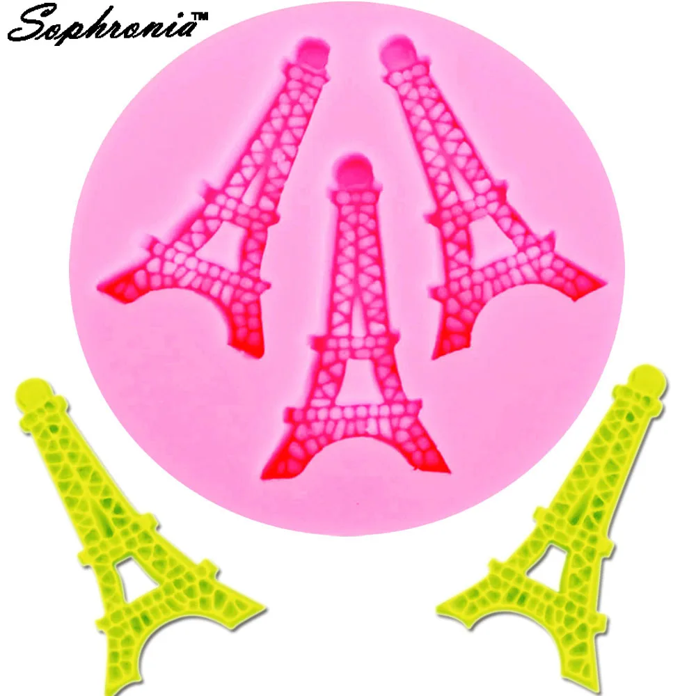 Sophronia M068 Paris Eiffel Tower Cake Mold Fondant Chocolate Silicone Moulds SGS EU FAD Cake Tools Food-Grade Safe Candy Moulds