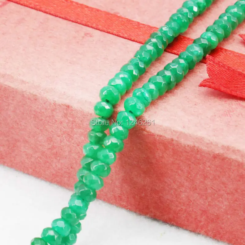 2021 Beautiful 2x4mm Accessories Faceted Green Abacus Loose Beads DIY Stone Fitting Female 15inch Jewelry making Design Gifts