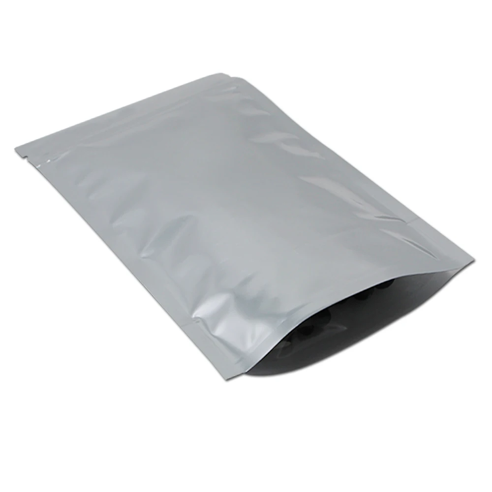 7.9''x11.8'' (20x30cm) Stand Up Food Aluminum Foil Pouches Clear Mylar Package Packing Bag for Coffee Reclosable Zip Lock Bag