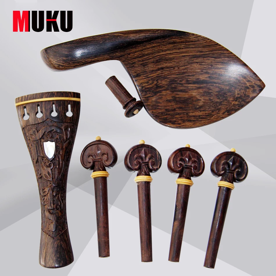 violin Part 4/4 horns wood  gorgeous patterns carved polished high-grade violin accessories / set