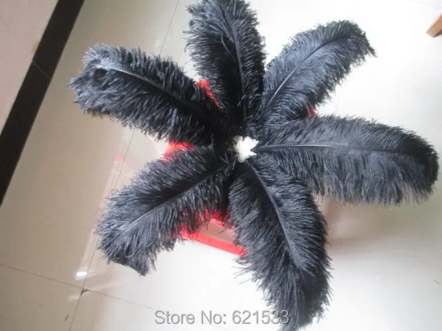 Beautiful!300pcs/lot High Quality Natural BLACK OSTRICH FEATHERS 10-12inch/25-30cm