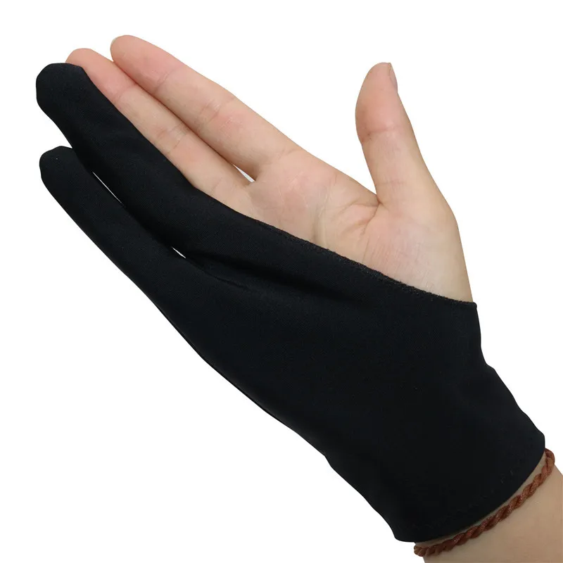 1 Pcs HOT Free Size Two Finger Anti-fouling Glove For Artist Drawing & Pen Graphic Tablet Pad Household Gloves Free Shipping