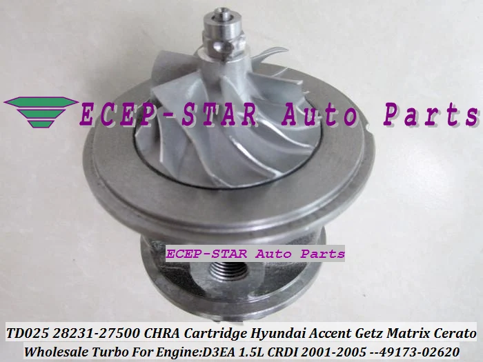 Turbo CHRA Cartridge TD025 28231-27500 49173-02610 49173-02612 For HYUNDAI Accent Getz Matrix For KIA Cerato Rio D3EA 1.5L CRDI