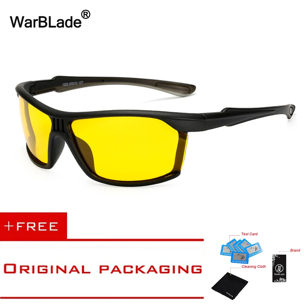 Mens Fashion Polarized Night Driving Sunglasses Women Yellow Lense Night Vision Driving Glasses Goggles Reduce Glare WarBLade