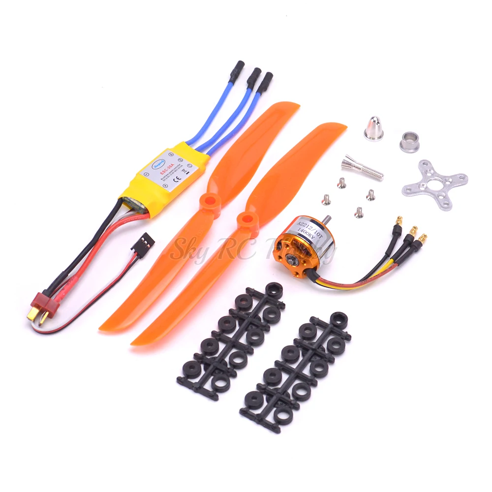 A2212 2212 1400KV Brushless Motor 30A ESC Motor SG90 9G Micro Servo 8060 Propeller for FPV RC Fixed Wing Plane Helicopter