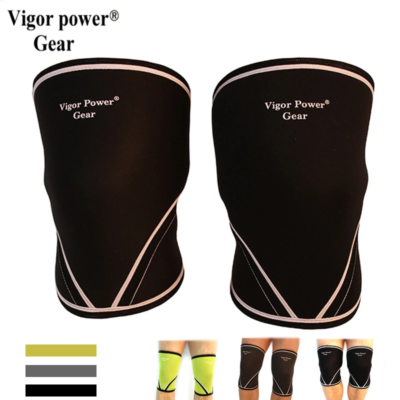 Vigor Power-Neoprene Power Lifting Knee Sleeves, Weight Lifting, Strong Sbr, Supports for Crossfit Weight Lifting, 7mm