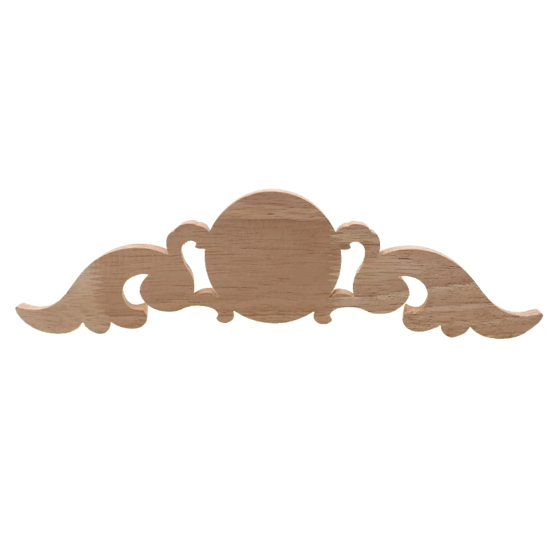 RUNBAZEF Vintage Wood Carved Corner Onlay Applique Frame Door Decorate Wall Furniture Decorative Figurines Wooden Miniatures