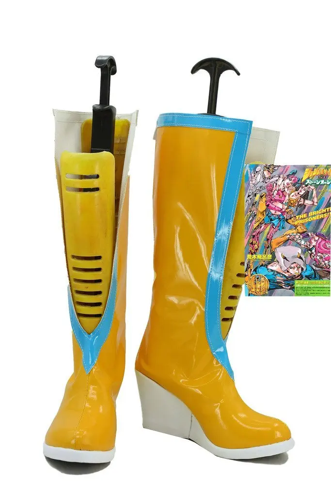 

Jolyne Kujo Cosplay Jojo's Bizarre Adventure 6 Jolyne Kujo Cosplay Shoes Yellow Boots Custom Made Any Size