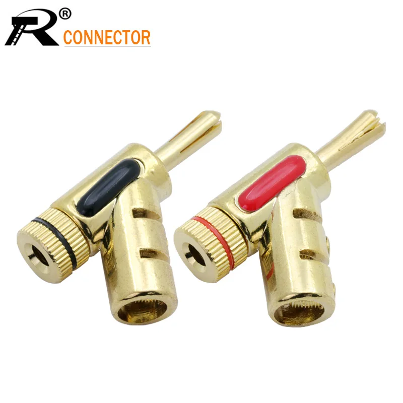 1pair/2pcs Screw Locks HIFI Banana Connector Y Type Banana Pllug for Audio Video Amplifier Speaker Wire Conector