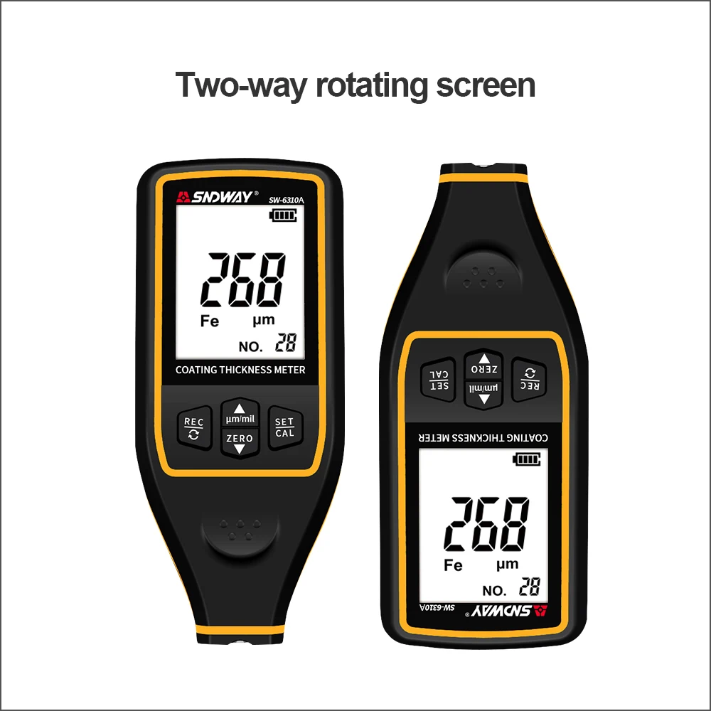 SNDWAY Thickness Gauges Paint Thickness Gauge Digital Film Coating Car Coating Thickness Gauge Tester Backlight Thickness Gauges