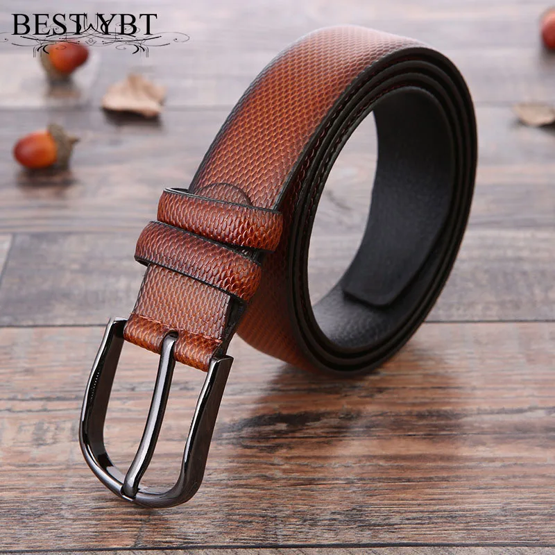 Best YBT Men leather Belt Business affairs casual Belt  simplicity Alloy Pin buckle Belt Split leather Alloy pin buckle Belt