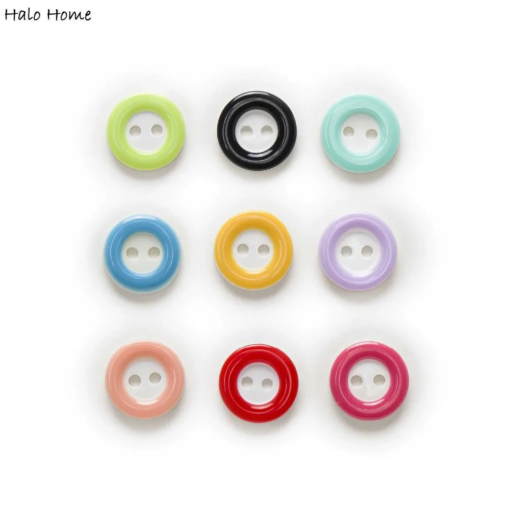 100pcs 2 Holes Round Resin Circle Buttons Clothing Decor Sewing Scrapbooking Home Handmade DIY 12mm