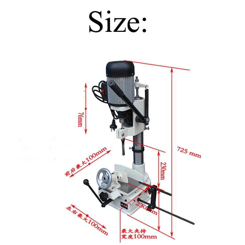 Multifunctional Square Boring Machine Woodworking Smashing Square Hole Opening Machine Small Table Drilling Tool MK361A