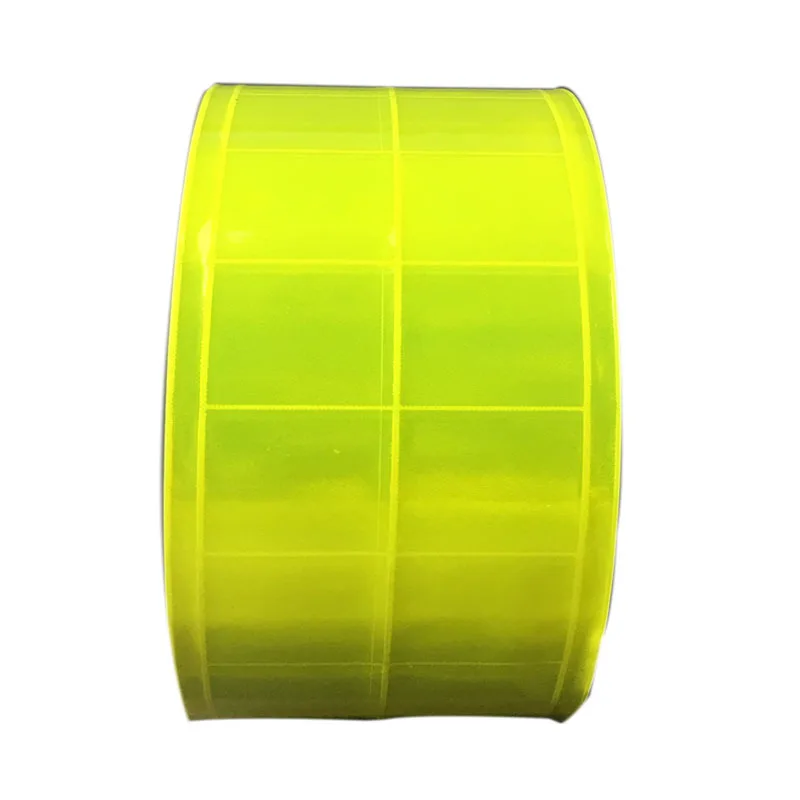 5Cm * 50Meter Visibilitas Tinggi Strip Reflektif Neon PVC Strip Keselamatan Peringatan Kain Bahan Jahit untuk Tas Pakaian